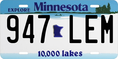 MN license plate 947LEM