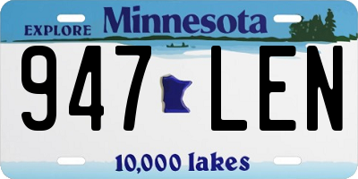 MN license plate 947LEN