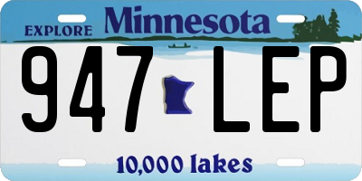 MN license plate 947LEP