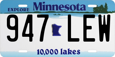 MN license plate 947LEW
