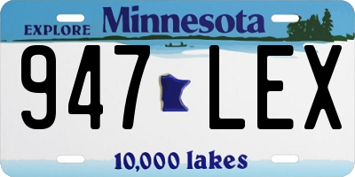 MN license plate 947LEX