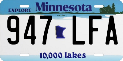 MN license plate 947LFA