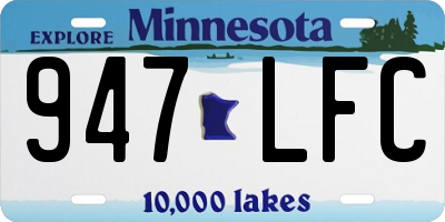 MN license plate 947LFC