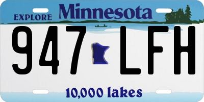 MN license plate 947LFH