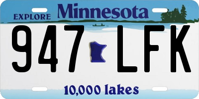 MN license plate 947LFK