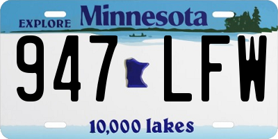 MN license plate 947LFW