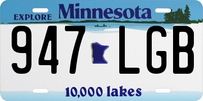 MN license plate 947LGB