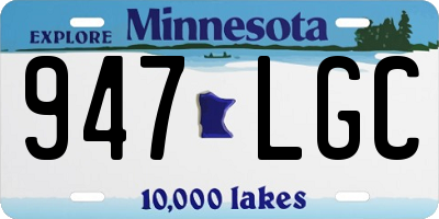 MN license plate 947LGC
