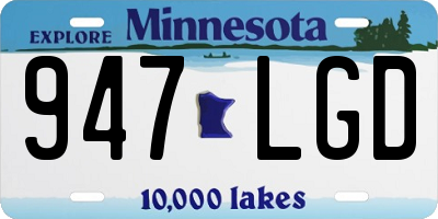 MN license plate 947LGD
