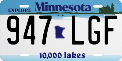 MN license plate 947LGF