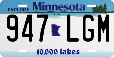 MN license plate 947LGM