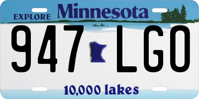 MN license plate 947LGO