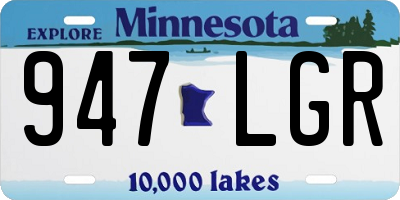 MN license plate 947LGR