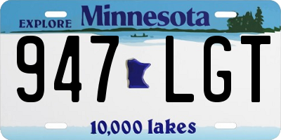 MN license plate 947LGT