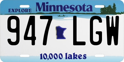 MN license plate 947LGW