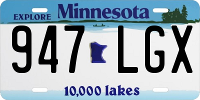 MN license plate 947LGX
