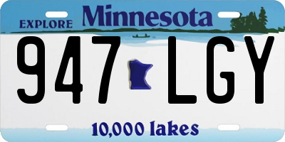 MN license plate 947LGY