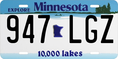 MN license plate 947LGZ