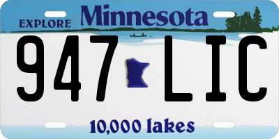 MN license plate 947LIC
