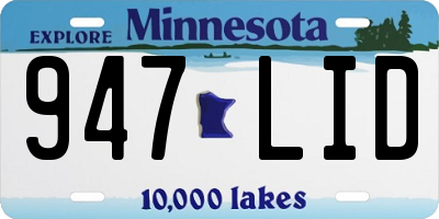 MN license plate 947LID