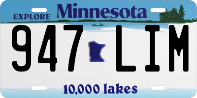 MN license plate 947LIM