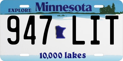 MN license plate 947LIT
