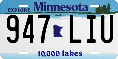 MN license plate 947LIU