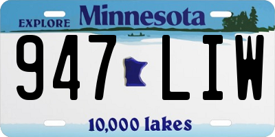 MN license plate 947LIW
