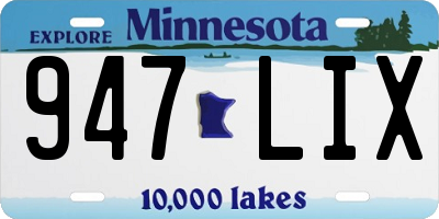 MN license plate 947LIX