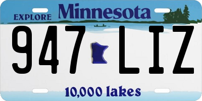 MN license plate 947LIZ