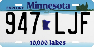 MN license plate 947LJF