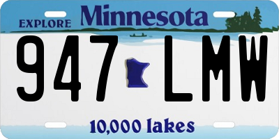 MN license plate 947LMW