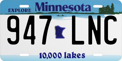 MN license plate 947LNC