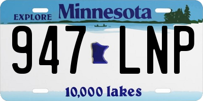 MN license plate 947LNP