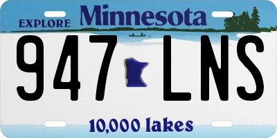 MN license plate 947LNS