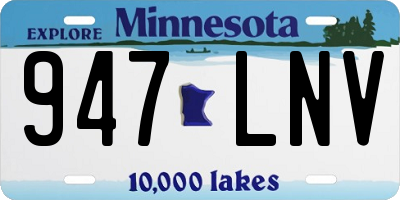 MN license plate 947LNV