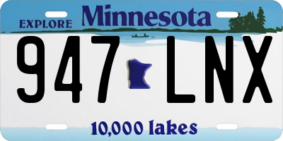 MN license plate 947LNX