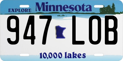 MN license plate 947LOB