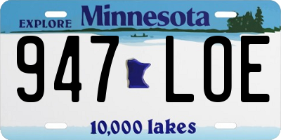 MN license plate 947LOE