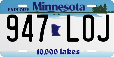 MN license plate 947LOJ