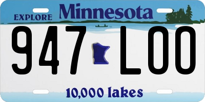 MN license plate 947LOO