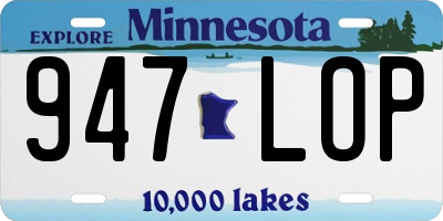 MN license plate 947LOP