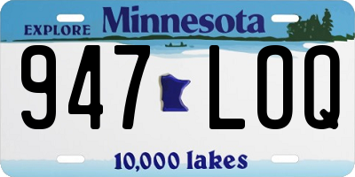 MN license plate 947LOQ