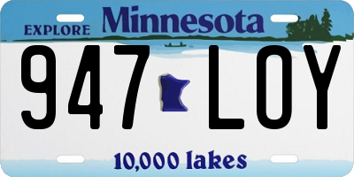 MN license plate 947LOY