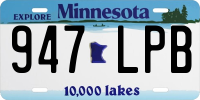 MN license plate 947LPB