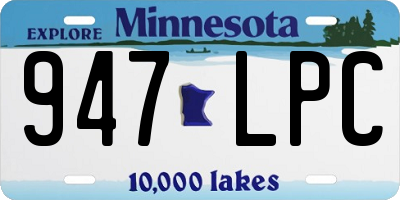 MN license plate 947LPC