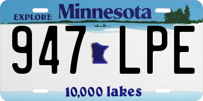 MN license plate 947LPE