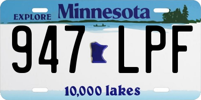 MN license plate 947LPF