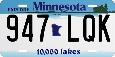 MN license plate 947LQK