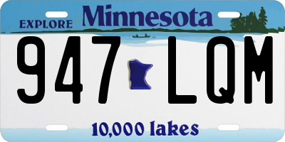 MN license plate 947LQM